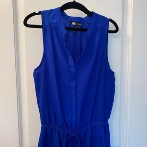 Aqua Sleeveless Shirt Dress